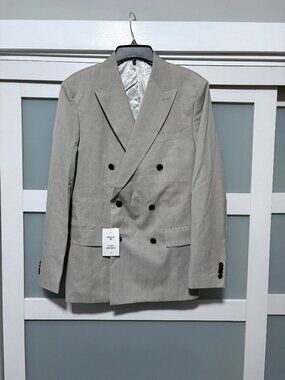 H & M Men's Sport coat Light Gray Heathered sz 44R 44  Regular fit NEW NWT